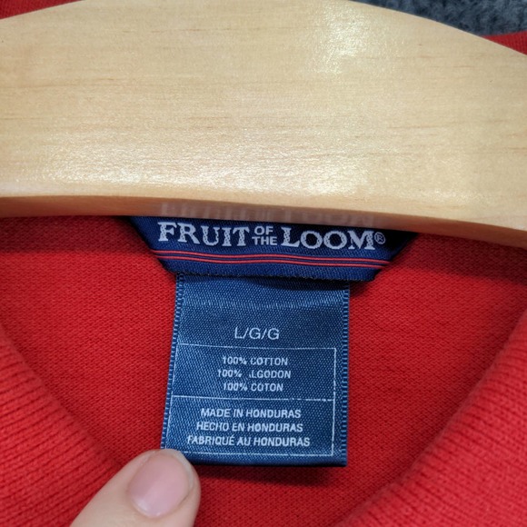 Fruit of the Loom Mens USPS Postal Service Polo Shirt Red Size L Vintage Y2K - Picture 12 of 12